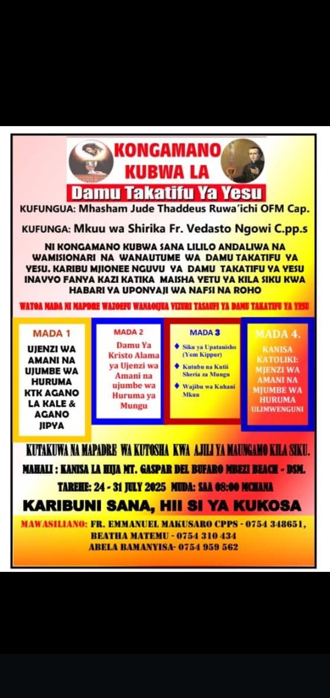 PRECIOUS BLOOD OF JESUS CONFERENCE